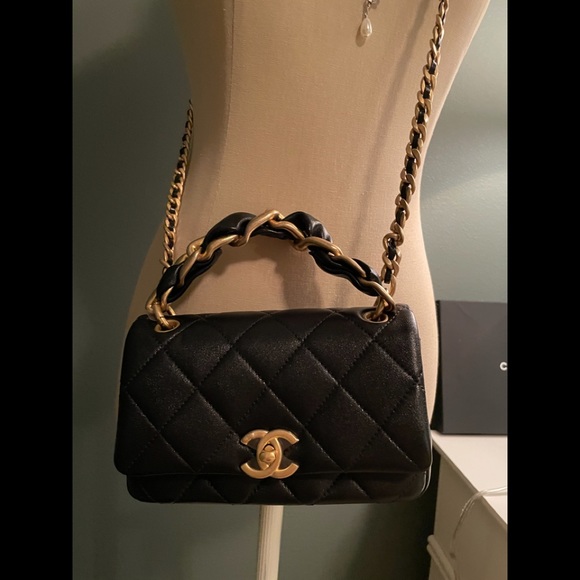 CHANEL Handbags - Chanel mini classic flap with handle